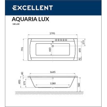 Акриловая ванна Excellent Aquaria Lux 180x80 WAEX.AQU18.SOFT.CR с гидромассажем