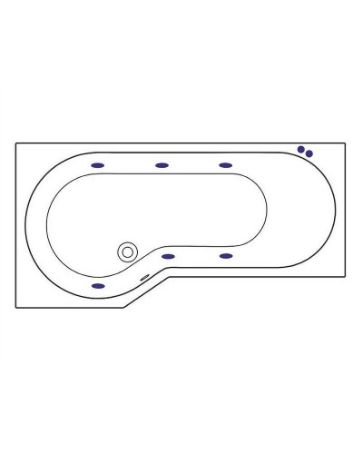 Акриловая ванна Excellent Be Spot 160x80 L WAEX.BSL16.SOFT.CR с гидромассажем