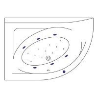 Акриловая ванна Excellent Aquarella 150x100 L WAEX.ARL15.RELAX.CR с гидромассажем