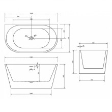 Акриловая ванна Abber 130х70 AB9216-1.3 без гидромассажа