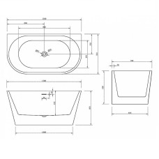 Акриловая ванна Abber 130х70 AB9216-1.3 без гидромассажа