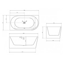Акриловая ванна Abber 150х78 AB9257-1.5L без гидромассажа