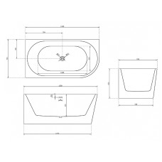 Акриловая ванна Abber 150х78 AB9257-1.5L без гидромассажа