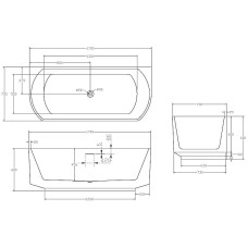 Акриловая ванна Abber 170х75 AB9488-1.7 без гидромассажа