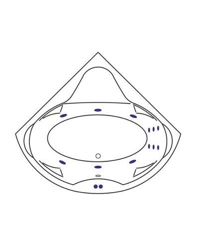 Акриловая ванна Excellent Konsul 150x150 WAEX.KON15.LINE.CR с гидромассажем