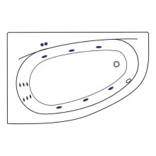 Акриловая ванна Excellent Kameleon 170x110 L WAEX.KML17.LINE.CR с гидромассажем