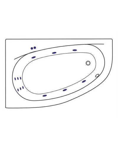 Акриловая ванна Excellent Kameleon 170x110 L WAEX.KML17.LINE.CR с гидромассажем