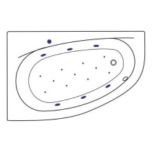 Акриловая ванна Excellent Kameleon 170x110 L WAEX.KML17.RELAX.CR с гидромассажем