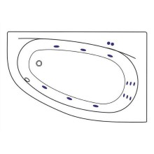 Акриловая ванна Excellent Kameleon 170x110 R WAEX.KMP17.LINE.CR с гидромассажем
