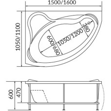 Акриловая ванна 1MarKa Catania 160x110 L 01кт1610л без гидромассажа