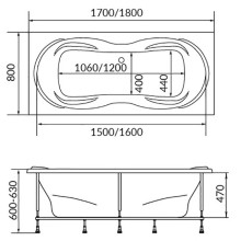 Акриловая ванна 1MarKa Dinamica 180x80 01ди1880 без гидромассажа