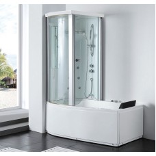 Акриловая ванна с душевой кабиной Gemy 170х85 G8040 B L с гидромассажем