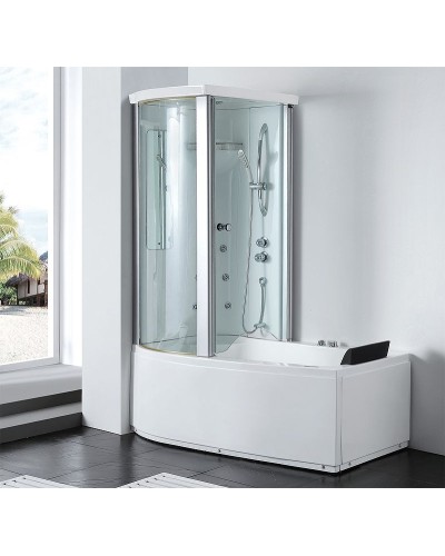 Акриловая ванна с душевой кабиной Gemy 170х85 G8040 B L с гидромассажем