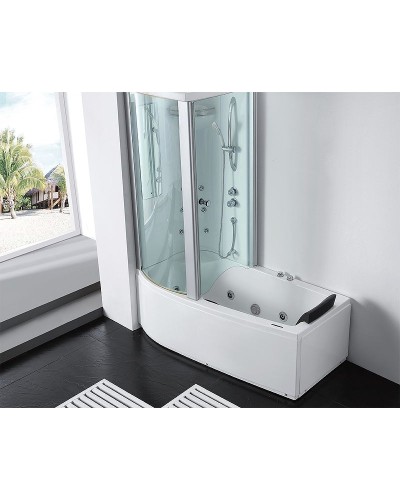 Акриловая ванна с душевой кабиной Gemy 170х85 G8040 B L с гидромассажем