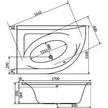 Акриловая ванна Excellent Aquarella 170x110 L WAEX.ARL17WH без гидромассажа