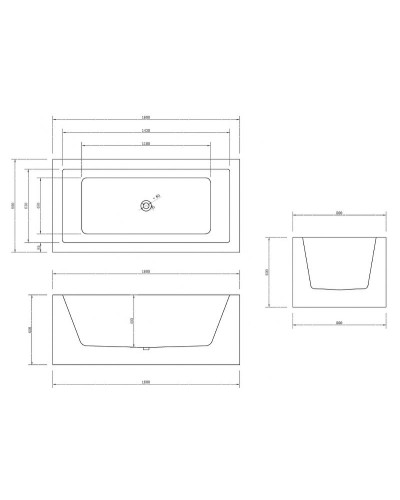 Акриловая ванна Abber 160х80 AB9406-1.6 без гидромассажа