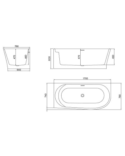 Акриловая ванна BelBagno 170x78 L BB410-1700-780-L без гидромассажа