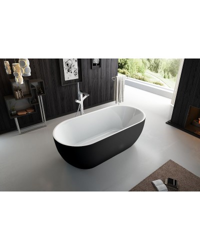 Акриловая ванна BelBagno 150x80 BB70-1500-800-W/NM Черная Белая без гидромассажа
