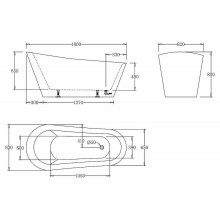 Акриловая ванна BelBagno 180x82 BB63-1800-W0 без гидромассажа