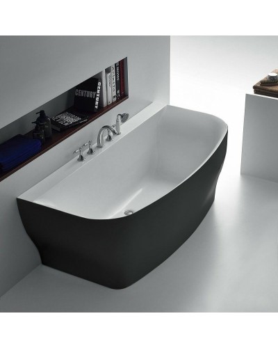 Акриловая ванна BelBagno 165x78 BB74-NERO-W0 Черная Белая без гидромассажа