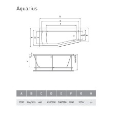 Акриловая ванна Relisan Aquarius 170x70 L Гл000023277 без гидромассажа
