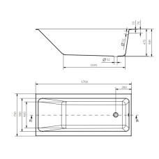 Акриловая ванна 170х75 см Cersanit Crea WP-CREAx170