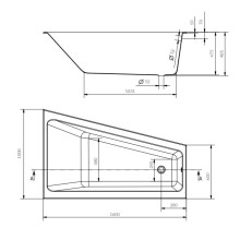 Акриловая ванна 160х100 см R Cersanit Crea WA-CREAx160-R