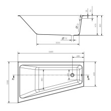 Акриловая ванна 160х100 см L Cersanit Crea WA-CREAx160-L
