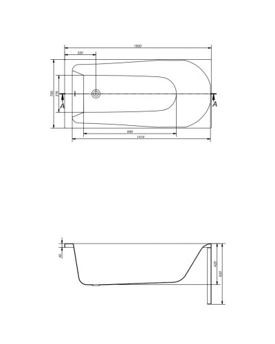 Акриловая ванна 150х70 см Cersanit Flavia WP-FLAVIAx150