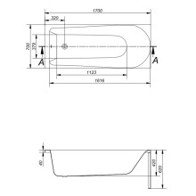 Акриловая ванна 170х70 см Cersanit Flavia WP-FLAVIAx170