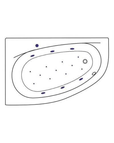 Акриловая ванна Excellent Kameleon 170x110 L WAEX.KML17.RELAX.BR с гидромассажем