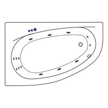 Акриловая ванна Excellent Kameleon 170x110 L WAEX.KML17.SMART.GL с гидромассажем