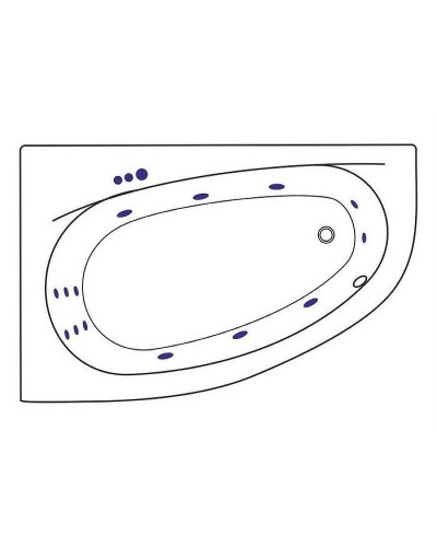 Акриловая ванна Excellent Kameleon 170x110 L WAEX.KML17.SMART.GL с гидромассажем