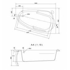 Акриловая ванна 150х95 см R Cersanit Joanna WA-JOANNAx150-R
