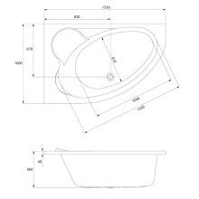 Акриловая ванна 153х100 см L Cersanit Kaliope WA-KALIOPEx153-L