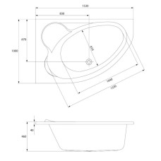 Акриловая ванна 153х100 см L Cersanit Kaliope WA-KALIOPEx153-L