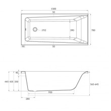 Акриловая ванна 150х70 см Cersanit Lorena WP-LORENAx150