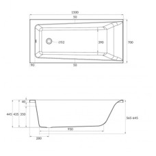 Акриловая ванна 150х70 см Cersanit Lorena WP-LORENAx150