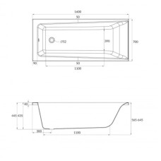 Акриловая ванна 160х70 см Cersanit Lorena WP-LORENAx160