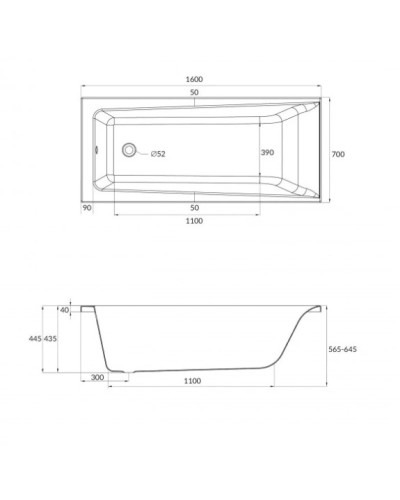 Акриловая ванна 160х70 см Cersanit Lorena WP-LORENAx160