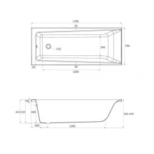 Акриловая ванна 170х70 см Cersanit Lorena WP-LORENAx170
