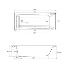 Акриловая ванна 170х70 см Cersanit Lorena WP-LORENAx170