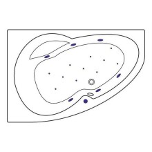 Акриловая ванна Excellent Newa 160x95 L WAEX.NEL16.RELAX.GL с гидромассажем