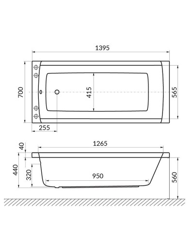 Акриловая ванна Excellent Aquaria 140x70 WAEX.AQU14.SOFT.BR с гидромассажем