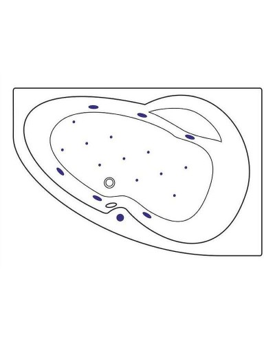 Акриловая ванна Excellent Newa 160x95 R WAEX.NEP16.RELAX.BR с гидромассажем