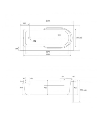 Акриловая ванна 150х70 см Cersanit Santana WP-SANTANAx150