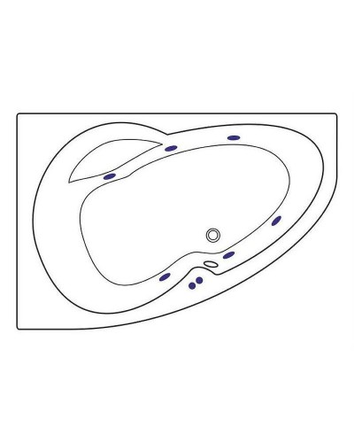 Акриловая ванна Excellent Newa 160x95 L WAEX.NEL16.SOFT.BR с гидромассажем