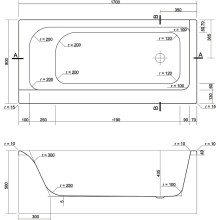 Акриловая ванна 170х80 см L Cersanit Smart WP-SMARTx170-L