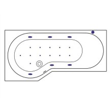 Акриловая ванна Excellent Be Spot 160x80 L WAEX.BSL16.RELAX.GL с гидромассажем