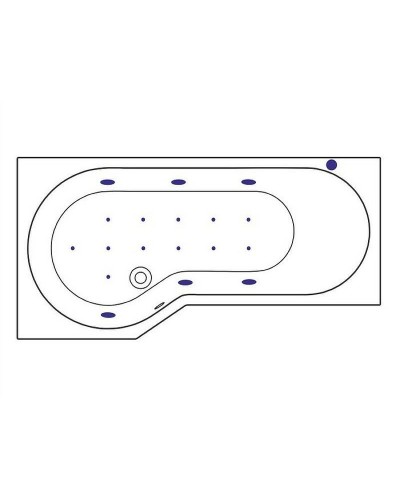 Акриловая ванна Excellent Be Spot 160x80 L WAEX.BSL16.RELAX.BR с гидромассажем